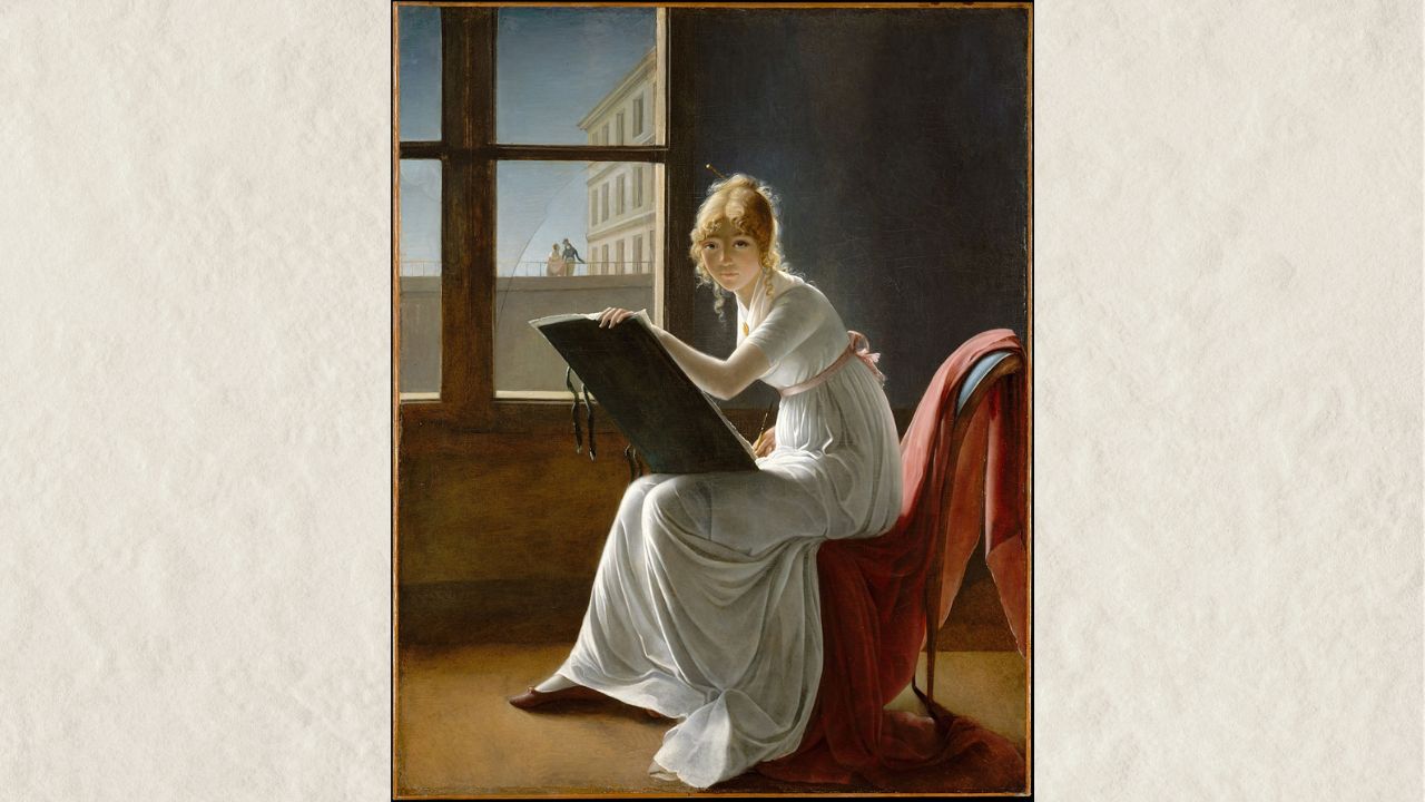 “Young Woman Drawing” by Marie-Denise Villers